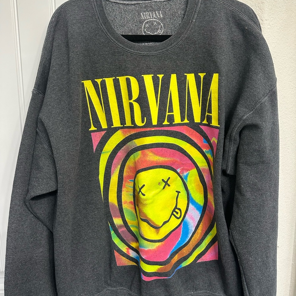 Urban Outfitters Nirvana Gray Sweatshirt with Vibrant Graphic